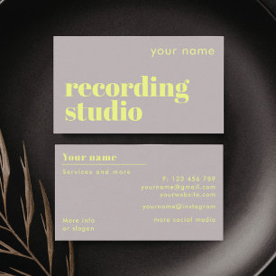 Carte de visite de label de studio d'enregistremen