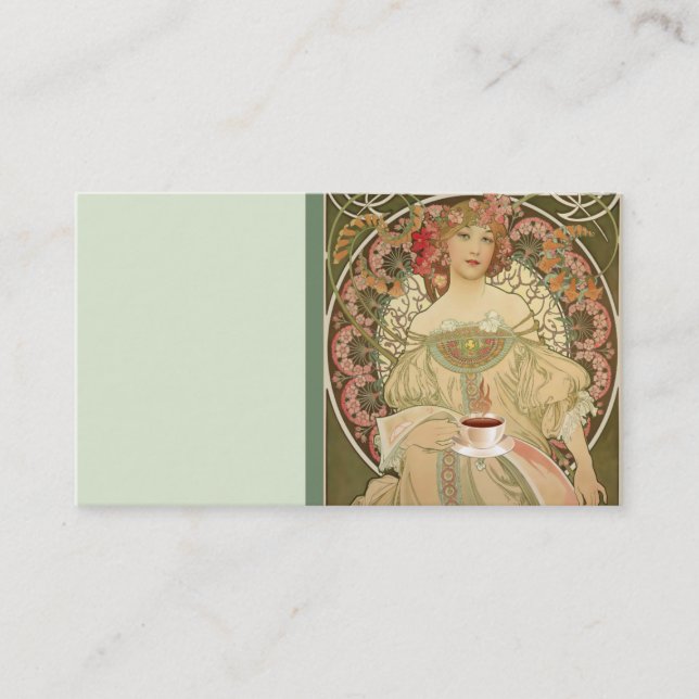 Carte de visite de l'affiche de café vintage (Devant)