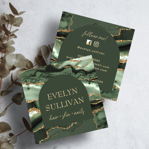 Carte de visite de l'agate verte et de l'arc