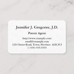 Carte de visite de l'agent des brevets de base