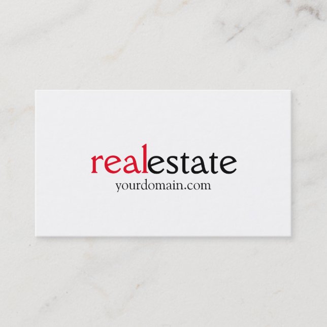 Carte de visite de l'agent immobilier rouge noir (Devant)