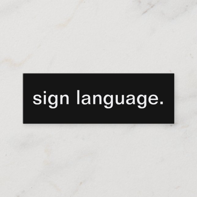 Carte de visite de langue des signes (Devant)