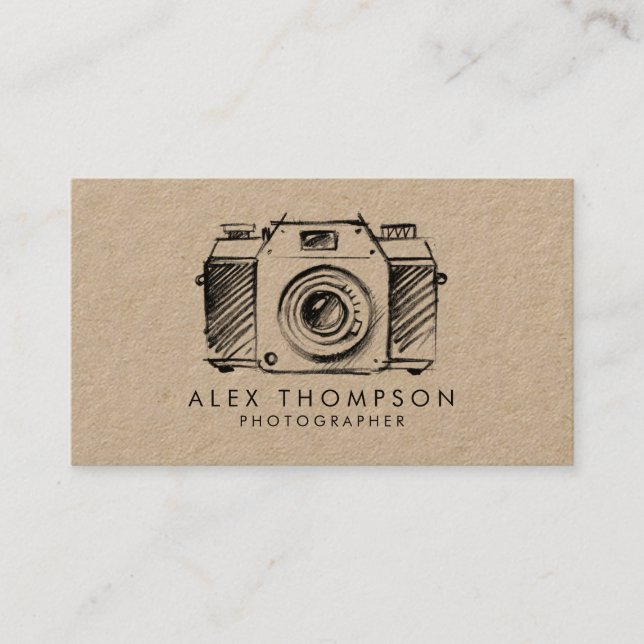 Carte de visite de l'appareil photo Kraft Sketch (Devant)