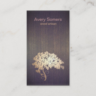 Carte de visite de l'artiste du bois de l'arbre d'