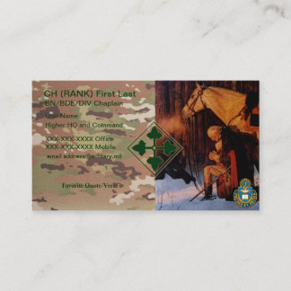 carte de visite de l'aumônier 4ID