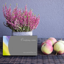 Carte de visite de lavande gris QR abstrait minima