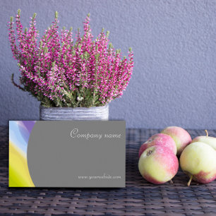 Carte de visite de lavande gris QR abstrait minima