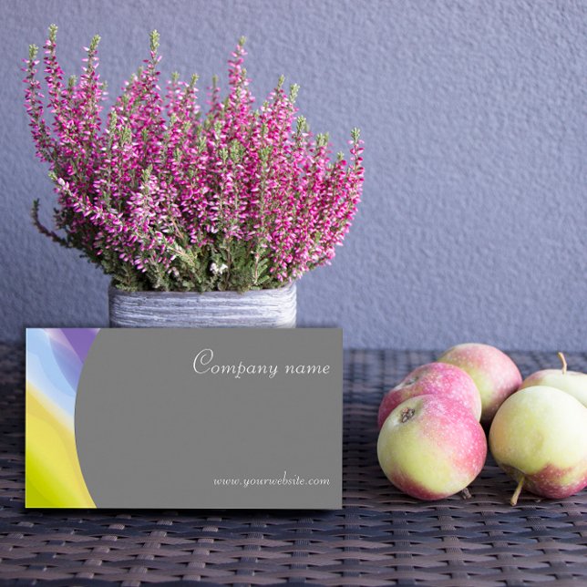 Carte de visite de lavande gris QR abstrait minima (Créateur téléchargé)