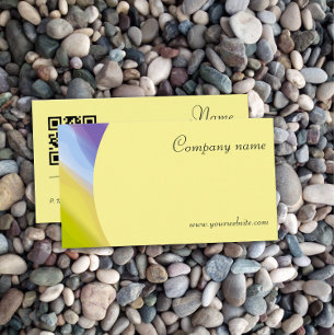 Carte de visite de lavande jaune QR Abstrait