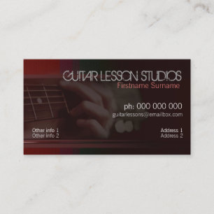 Carte de visite de leçons de musique de GUITARE