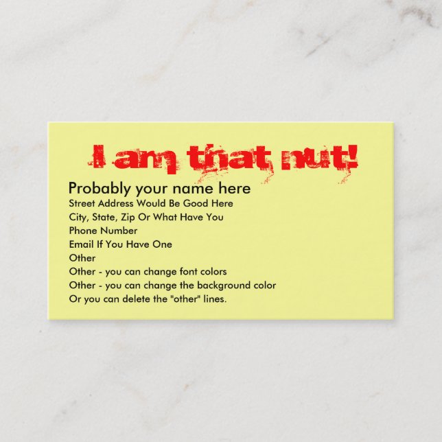 Carte de visite de l'écrou ATV de quadruple (Devant)