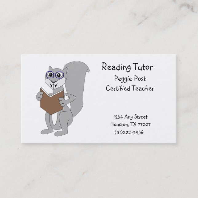 Carte de visite de lecture (Devant)