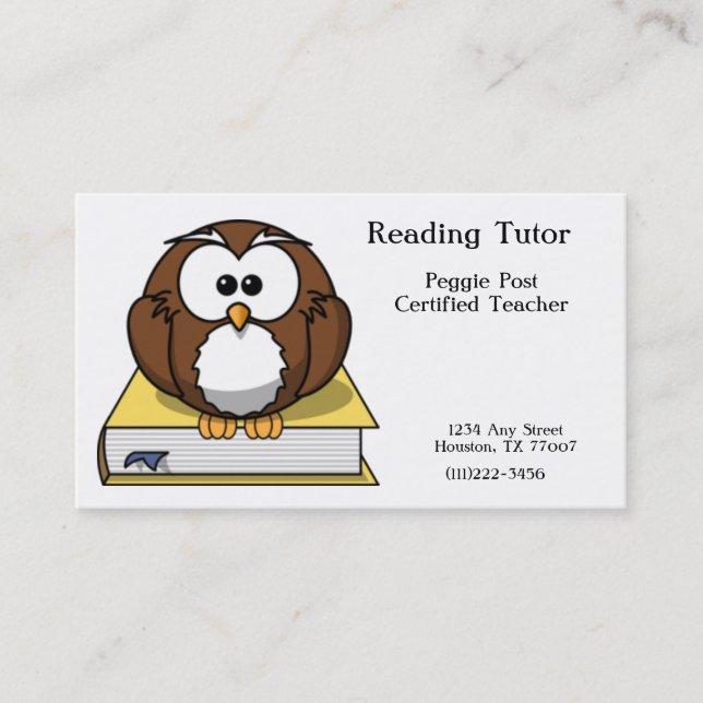 Carte de visite de lecture (Devant)