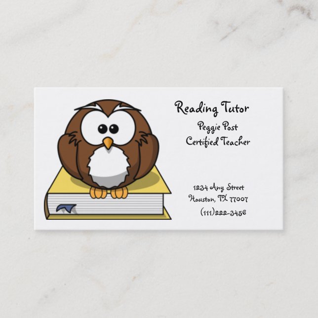 Carte de visite de lecture (Devant)