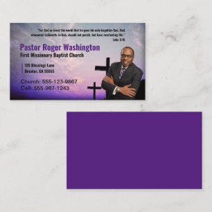 Carte de visite de l'église photo Pastor ou Deaco