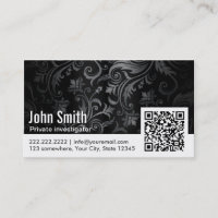 Carte de visite de l'enquêteur du code QR de l'org