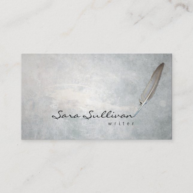 Carte de visite de l'enregistreur Quill Pen Grunge (Devant)
