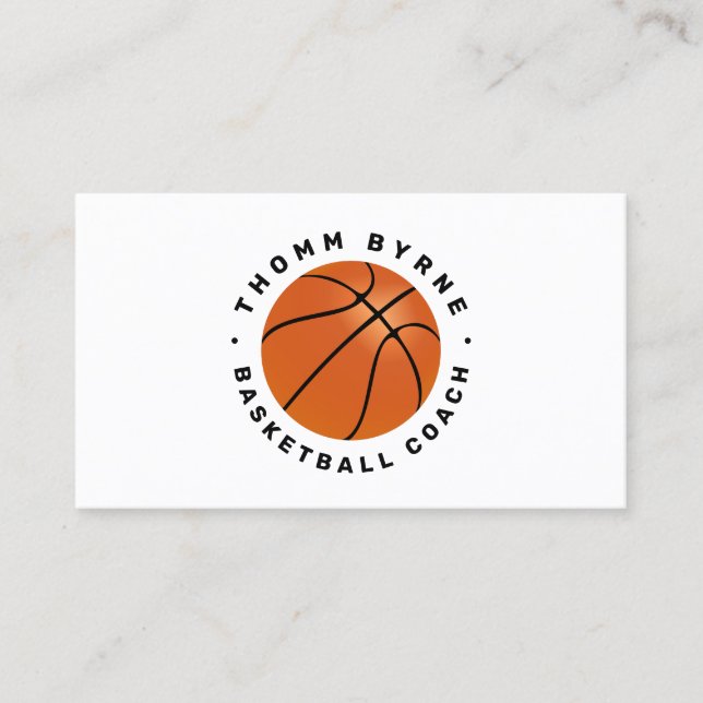 Carte de visite de l'entraîneur de basket-ball (Devant)