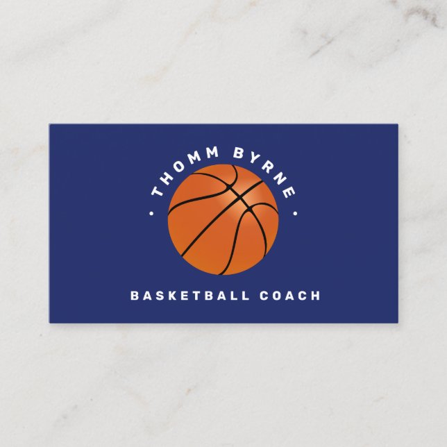 Carte de visite de l'entraîneur de basket-ball (Devant)