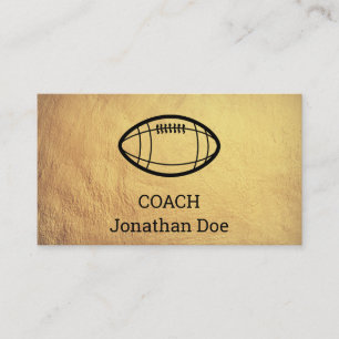 Carte de visite de l'entraîneur de football en or 