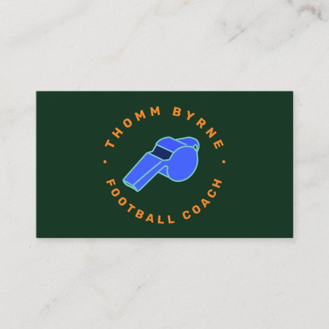 Carte de visite de l'entraîneur de sifflet de réfé (Devant)