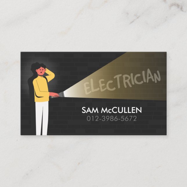 Carte de visite de l'entrepreneur en électricité (Devant)