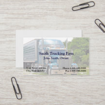 Carte de visite de l'entreprise de camionnage de c