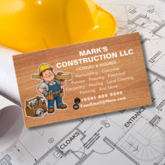 Carte de visite de l'entreprise de construction De