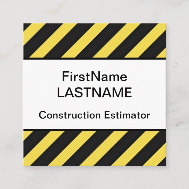 Carte de visite de l'Estimateur de construction mi (Devant)