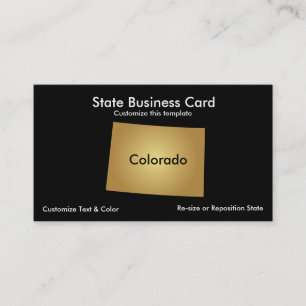 Carte de visite de l'État du Colorado Métal doré