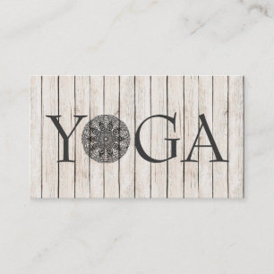 Carte de visite de l'instructeur de Yoga en bois r