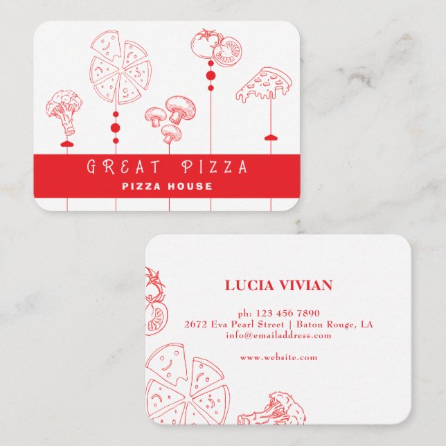 Carte de visite de livraison spéciale Pizza (Devant / Derrière)