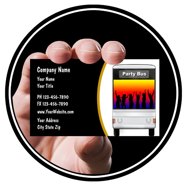 Carte de visite de location de bus de fête (Créateur téléchargé)