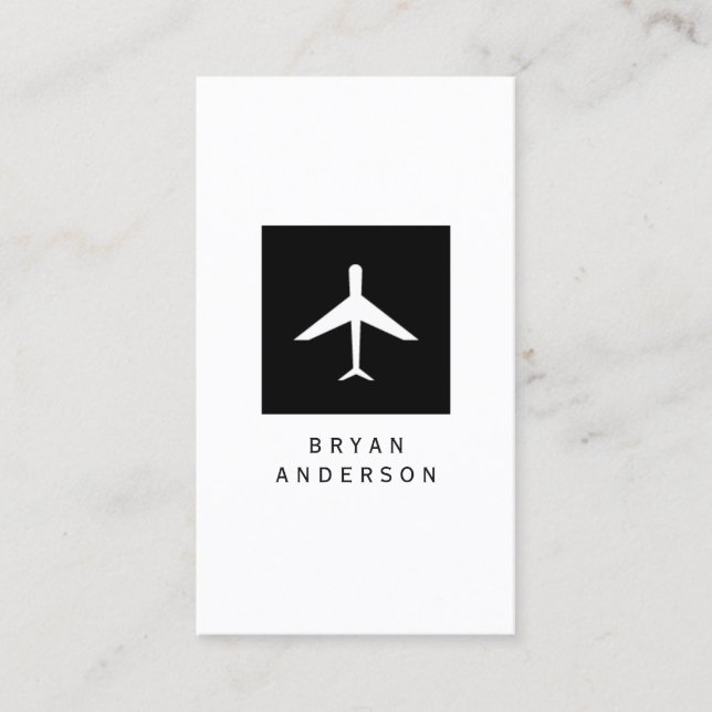 Carte de visite de logo d'avion (Devant)