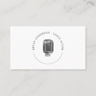 Carte de visite de logo Microphone rétro