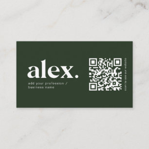 Carte de visite de logo moderne Dark Green QR Code