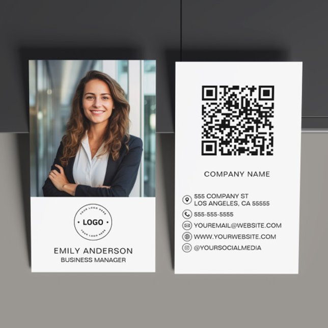 Carte de visite de logo photo personnalisé minimal (Minimal Personalized Photo Logo Business Card by MINTIC DESIGN STUDIO)