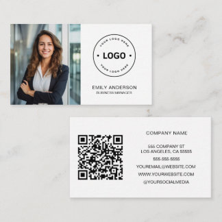 Carte de visite de logo photo personnalisé minimal