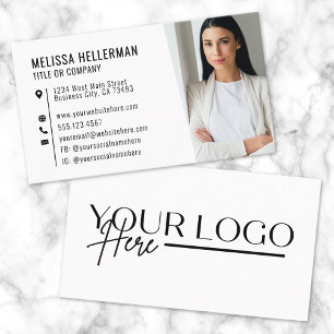 Carte de visite de logo photo simple professionnel