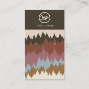 Carte de visite de logo Retro Forest Earring