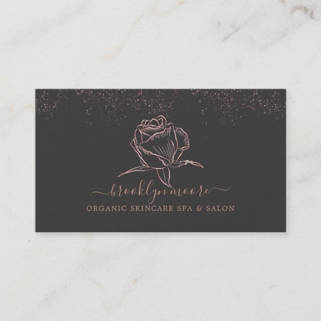 Carte de visite de logo rose Gold Floral (Devant)