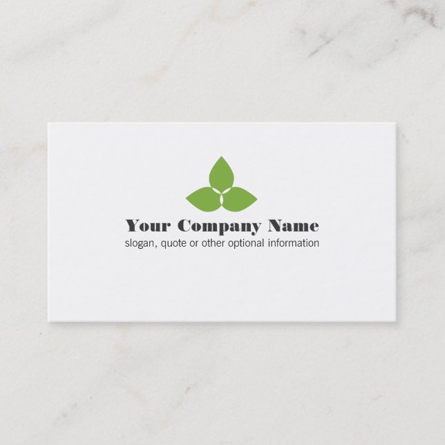 Carte de visite de logo simple feuille verte (Devant)