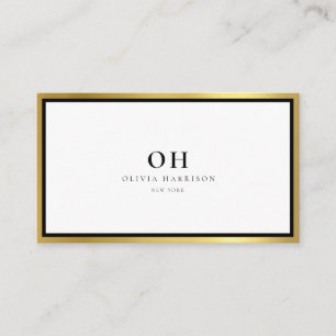 Carte de visite de luxe minimaliste en or métalliq