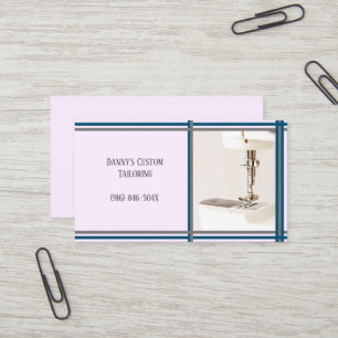 Carte de visite de machine à coudre sur mesure vio