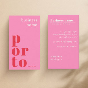 Carte de visite de magasin à Porto Portugal
