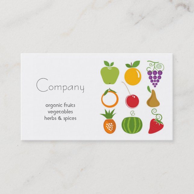 Carte de visite de magasin alimentaire naturel (Devant)