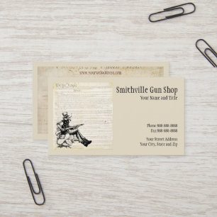 Carte de visite de magasin d'armes à feu