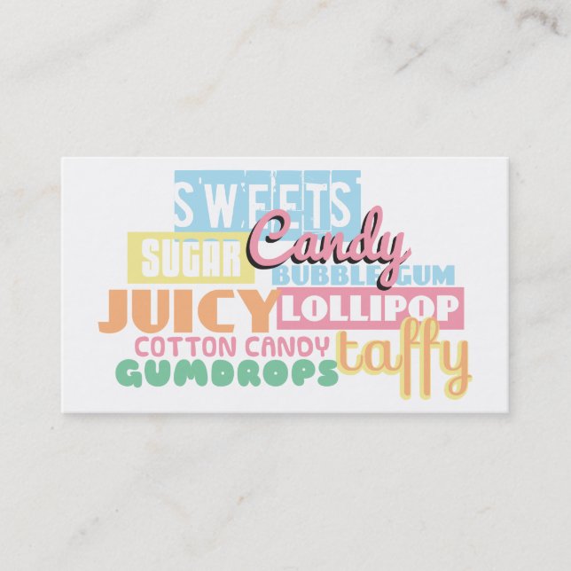 Carte de visite de magasin de bonbons (Devant)
