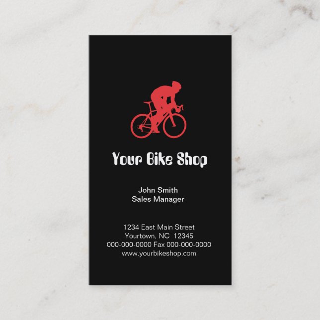 Carte de visite de magasin de vélo (Devant)