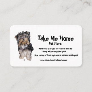 Carte de visite de magasin pour animaux